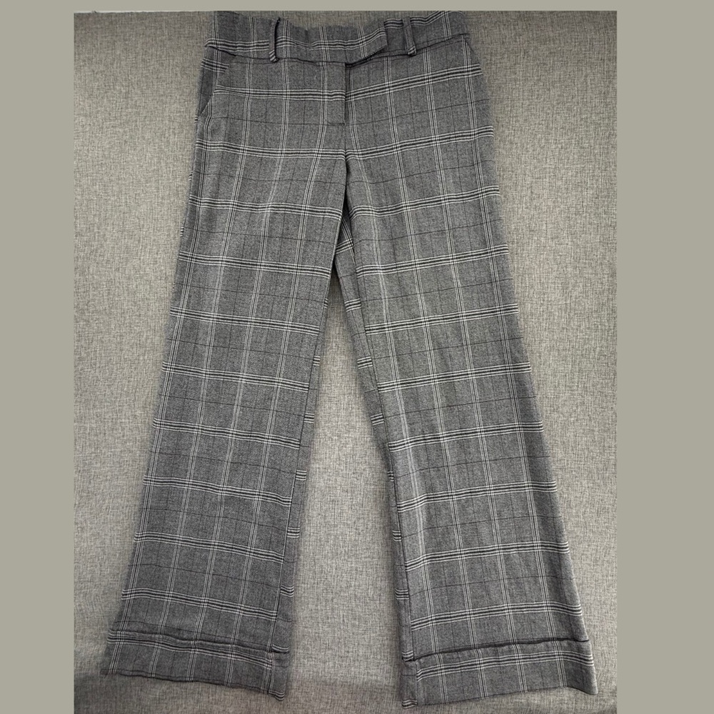 Speechless Plaid Pants Flare Gray Junior 9 Low Rise Office, School, Business Wea